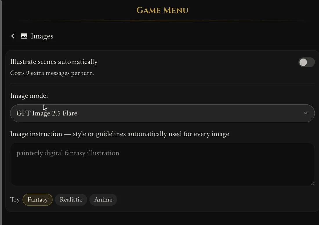 The Images tab